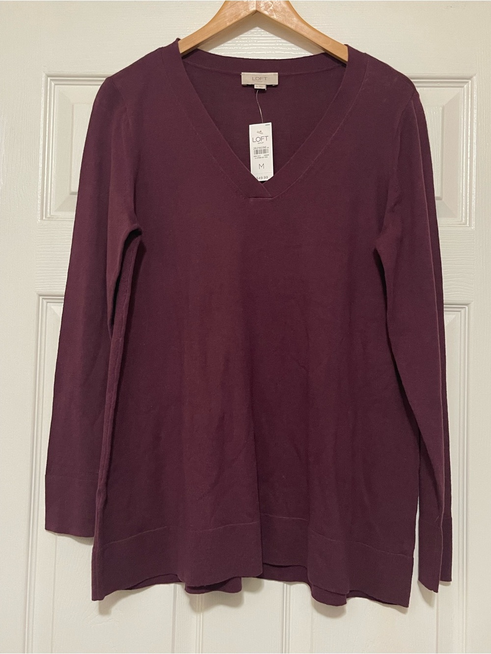 LOFT Plum V-Neck Sweater